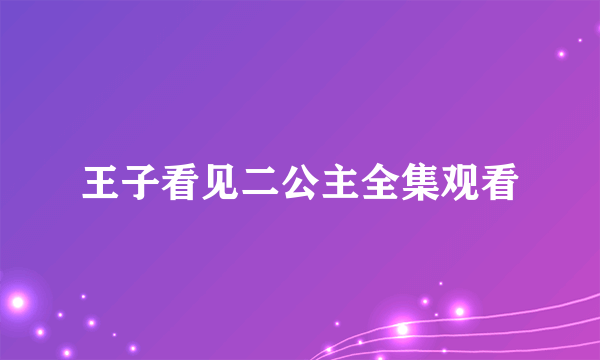 王子看见二公主全集观看