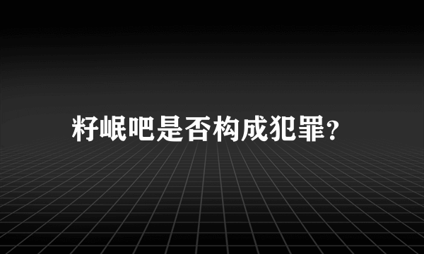 籽岷吧是否构成犯罪？