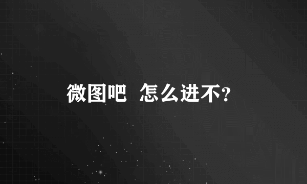 微图吧  怎么进不？