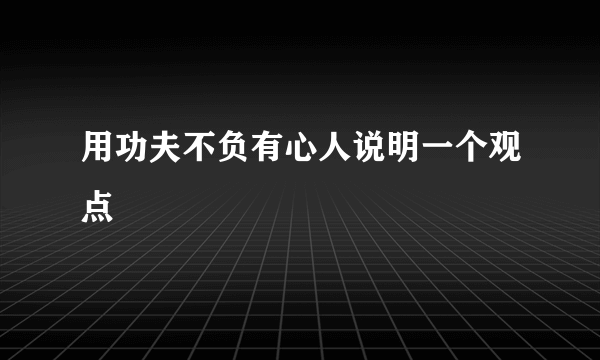 用功夫不负有心人说明一个观点