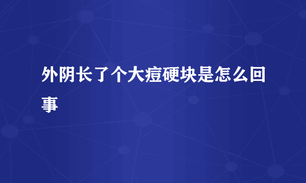 外阴长了个大痘硬块是怎么回事