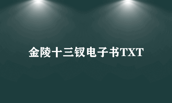 金陵十三钗电子书TXT