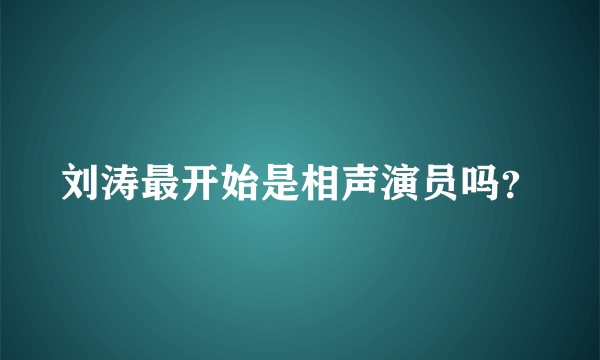 刘涛最开始是相声演员吗？