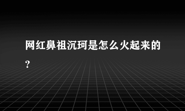 网红鼻祖沉珂是怎么火起来的？