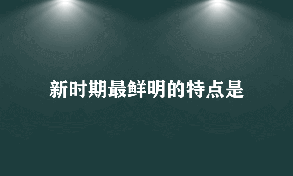 新时期最鲜明的特点是