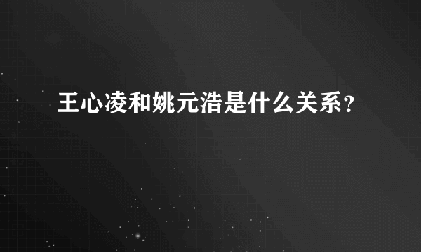 王心凌和姚元浩是什么关系？