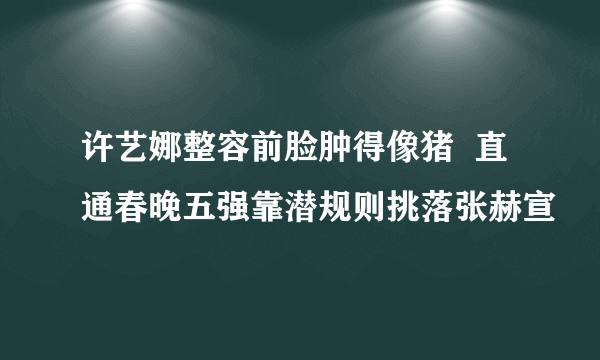 许艺娜整容前脸肿得像猪  直通春晚五强靠潜规则挑落张赫宣