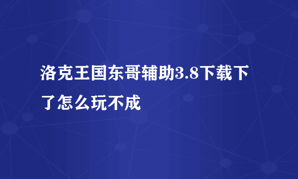 洛克王国东哥辅助3.8下载下了怎么玩不成