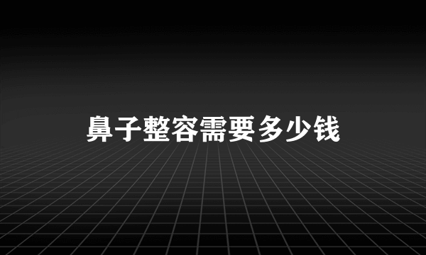 鼻子整容需要多少钱