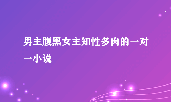 男主腹黑女主知性多肉的一对一小说