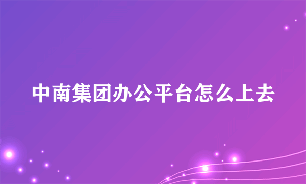 中南集团办公平台怎么上去