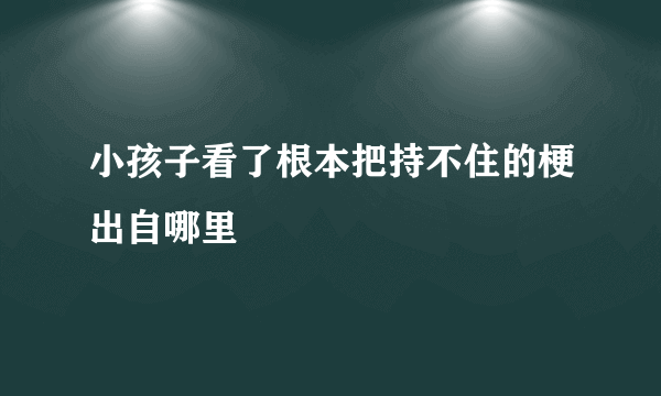 小孩子看了根本把持不住的梗出自哪里