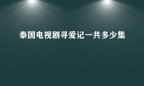 泰国电视剧寻爱记一共多少集