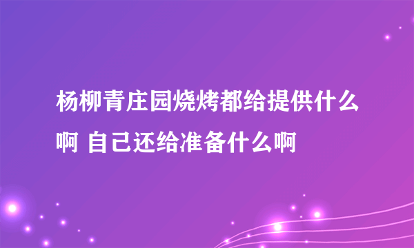 杨柳青庄园烧烤都给提供什么啊 自己还给准备什么啊