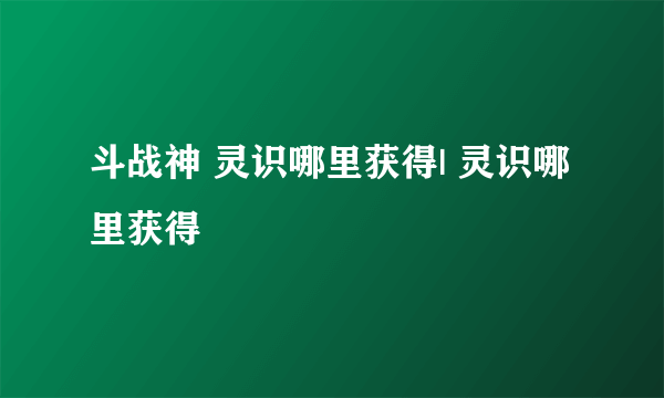 斗战神 灵识哪里获得| 灵识哪里获得