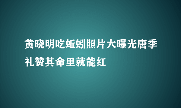 黄晓明吃蚯蚓照片大曝光唐季礼赞其命里就能红