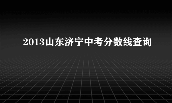 2013山东济宁中考分数线查询