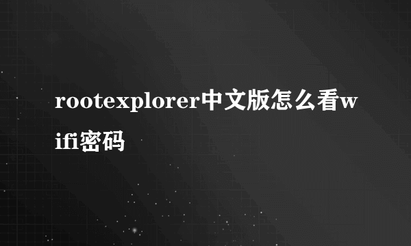 rootexplorer中文版怎么看wifi密码