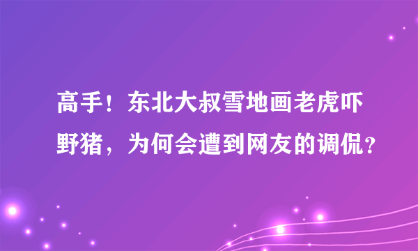 高手！东北大叔雪地画老虎吓野猪，为何会遭到网友的调侃？