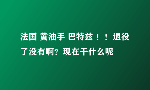 法国 黄油手 巴特兹 ！！退役了没有啊？现在干什么呢