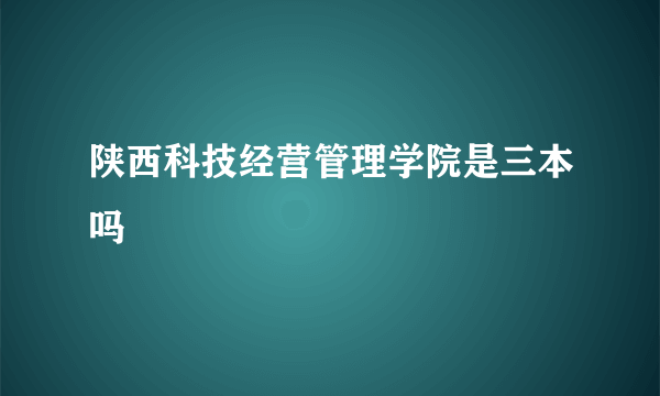 陕西科技经营管理学院是三本吗