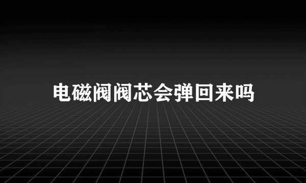 电磁阀阀芯会弹回来吗