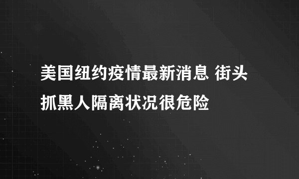 美国纽约疫情最新消息 街头抓黑人隔离状况很危险