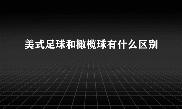 美式足球和橄榄球有什么区别