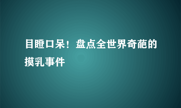 目瞪口呆！盘点全世界奇葩的摸乳事件