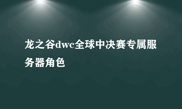 龙之谷dwc全球中决赛专属服务器角色