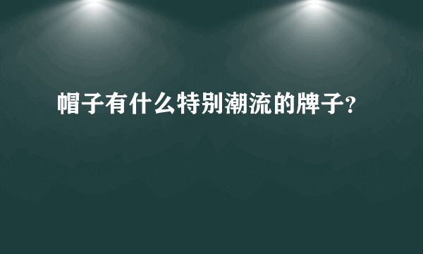 帽子有什么特别潮流的牌子？