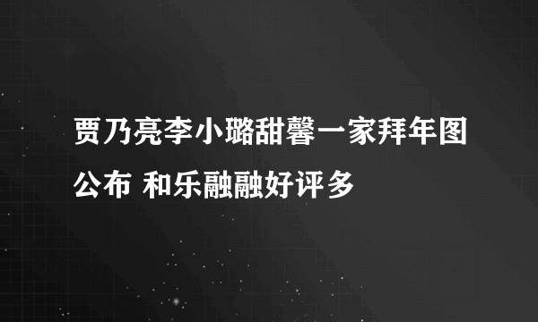 贾乃亮李小璐甜馨一家拜年图公布 和乐融融好评多