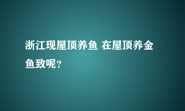 浙江现屋顶养鱼 在屋顶养金鱼致呢？