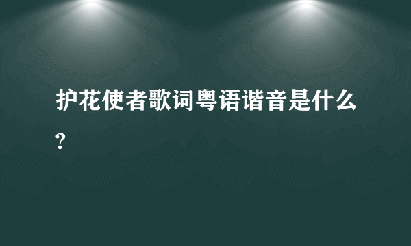 护花使者歌词粤语谐音是什么?