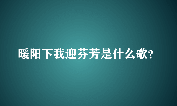 暖阳下我迎芬芳是什么歌？