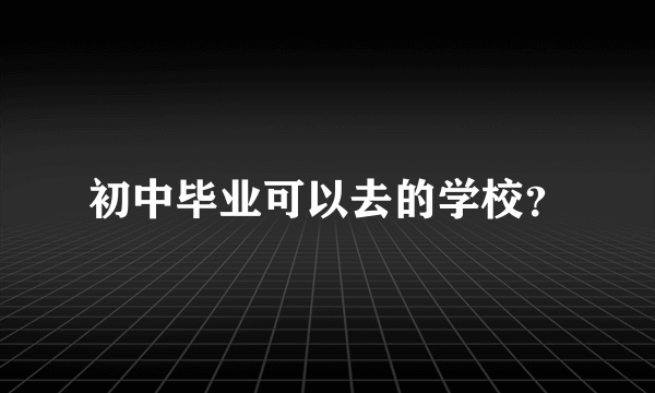 初中毕业可以去的学校？