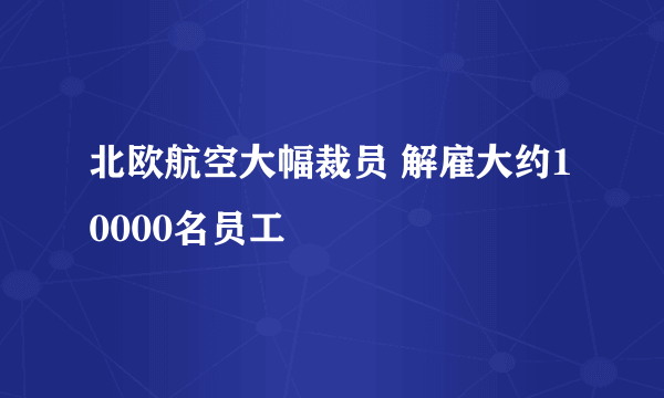 北欧航空大幅裁员 解雇大约10000名员工