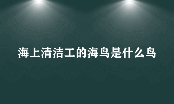 海上清洁工的海鸟是什么鸟