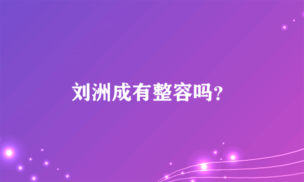 刘洲成有整容吗？