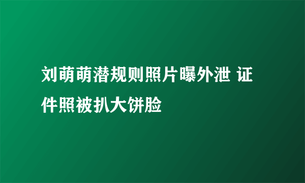 刘萌萌潜规则照片曝外泄 证件照被扒大饼脸