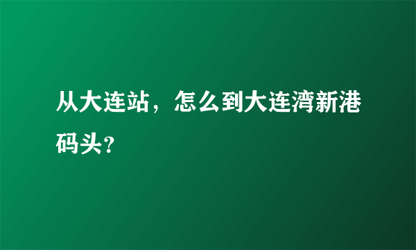 从大连站，怎么到大连湾新港码头？