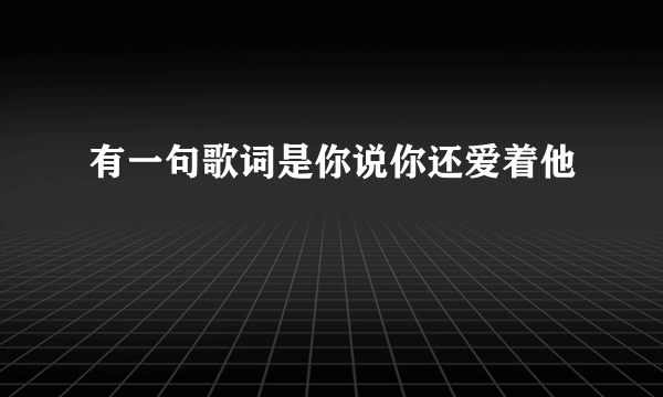 有一句歌词是你说你还爱着他