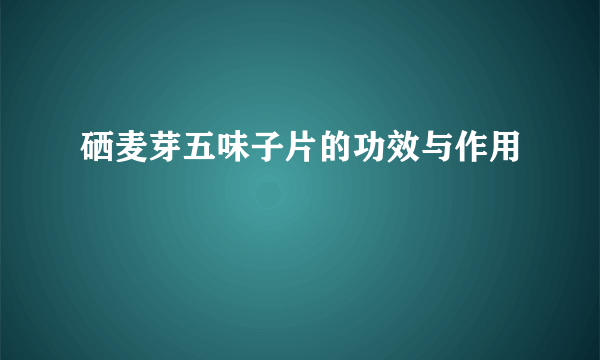 硒麦芽五味子片的功效与作用