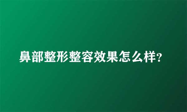 鼻部整形整容效果怎么样？