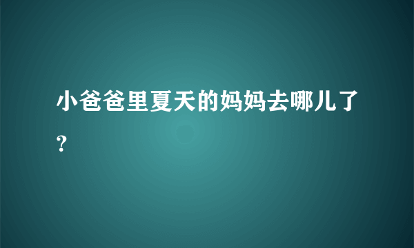 小爸爸里夏天的妈妈去哪儿了？