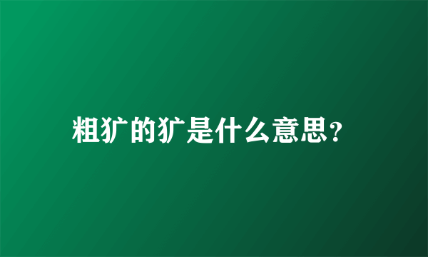 粗犷的犷是什么意思？