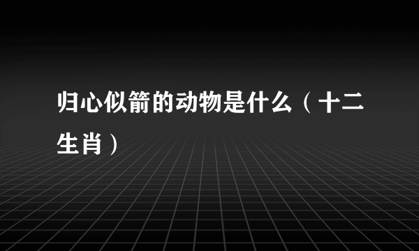 归心似箭的动物是什么（十二生肖）