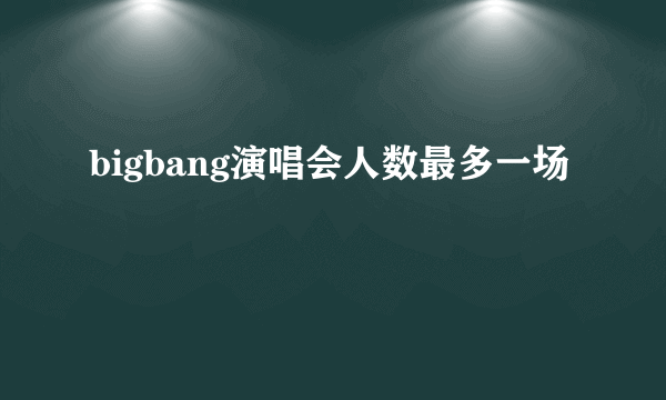 bigbang演唱会人数最多一场