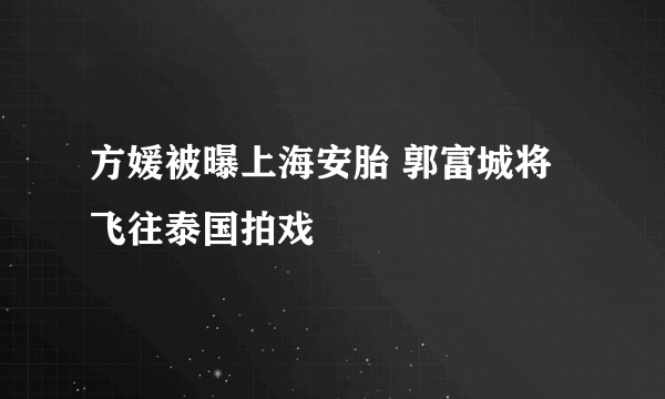 方媛被曝上海安胎 郭富城将飞往泰国拍戏