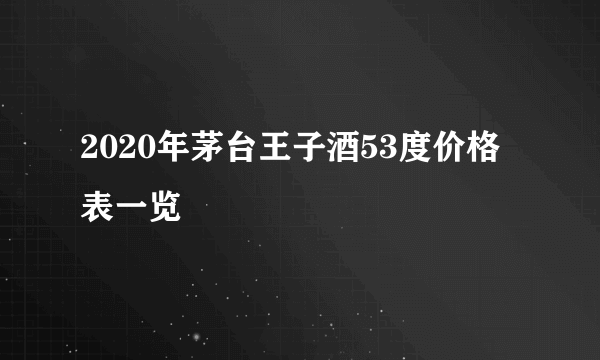 2020年茅台王子酒53度价格表一览